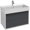 Модуль под раковину Vivienne 79,9х46х45,2 см, 2 ящика, копус белый, фасад насыщенный серый сатин EB1584-N18-S40 Jacob Delafon