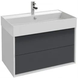 Модуль под раковину Vivienne 79,9х46х45,2 см, 2 ящика, копус белый, фасад насыщенный серый сатин EB1584-N18-S40 Jacob Delafon