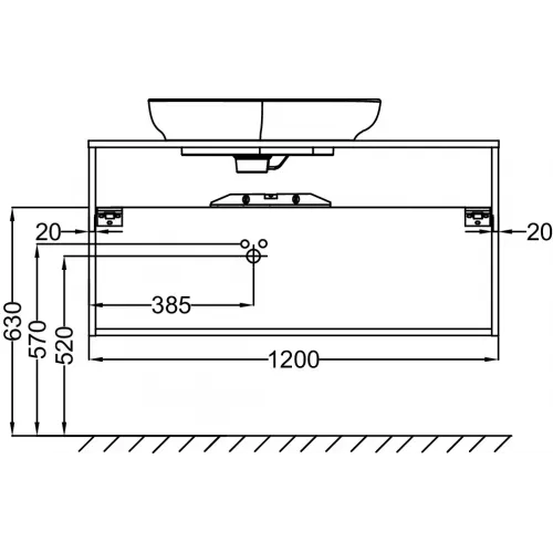Модуль под раковину Nouvelle Vague 120х50,7х47,1 см, 2 ящика, белый глянцевый меламин EB3041-N18 Jacob Delafon