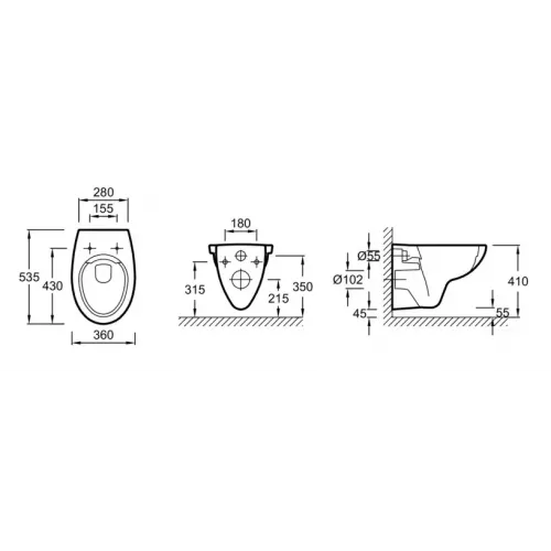 Комплект унитаза с инсталляцией Patio глубина унитаза 54см, клавиша хром глянец, с микролифтом, безободковый E21739RU-00 Jacob Delafon