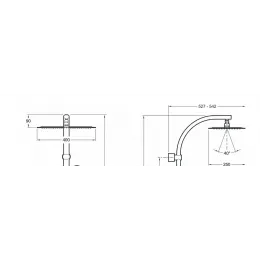 Лейка верхнего душа Talan 40 см, square, без держателя E20643-CP Jacob Delafon