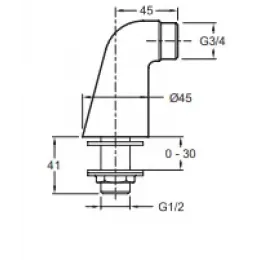 Крепеж для установки смесителя на деку (g 1/2 и g 3/4) с шумопоглотителем E75456-CP Jacob Delafon