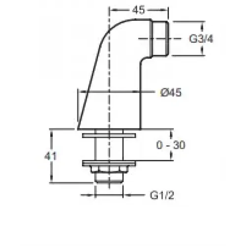 Крепеж для установки смесителя на деку (g 1/2 и g 3/4) с шумопоглотителем E75456-CP Jacob Delafon