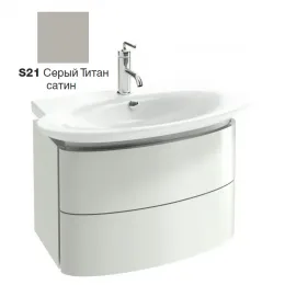 Модуль с раковиной Presqu'ile 80 см, серый титан сатин, подвесной монтаж E4437-00+EB1103-R-S21 Jacob Delafon