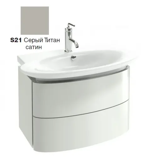 Модуль с раковиной Presqu'ile 80 см, серый титан сатин, подвесной монтаж E4437-00+EB1103-R-S21 Jacob Delafon