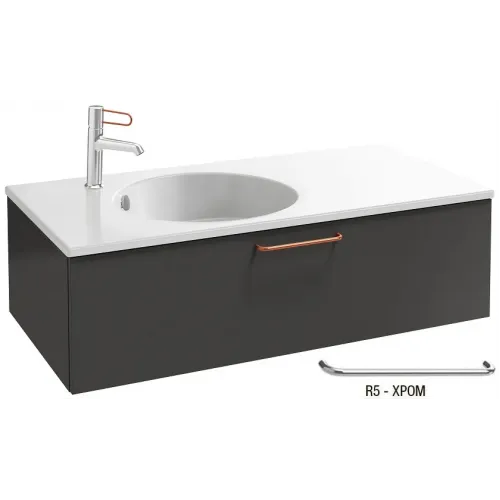 Модуль под раковину Odeon Rive Gauche 100х50,8х28,3 см, 1 ящик, серый антрацит, ручки хром EB2516-R5-N14 Jacob Delafon