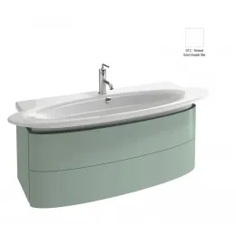 Модуль с раковиной Presqu'ile 130 см, два ящика, плавное закрытие, овальная раковина со столешницей, палисандр , белый блестящий, подвесной монтаж E4435-00+EB1105-G1C Jacob Delafon