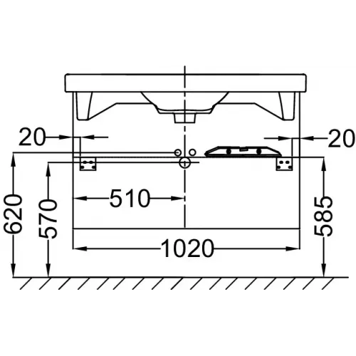 Модуль под раковину Odeon Up 100х48,5х45 см, 1 ящик, серый дуб EB883-E71 Jacob Delafon