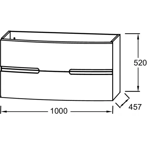 Модуль под раковину Nona 100х45,7х52 см, 2 ящика, белый глянцевый EB1889RU-G1C Jacob Delafon