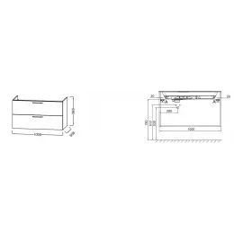 Модуль под раковину Odeon Rive Gauche 100х50,8х56,8 см, дуб табак, черные ручки EB2524-R9-E52 Jacob Delafon