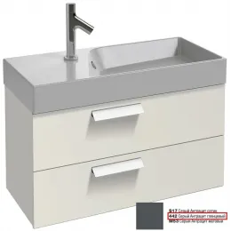 Модуль под раковину Rythmik 79,5х36х42,4 см, 2 ящика, серый антрацит глянцевый EB1302-442 Jacob Delafon