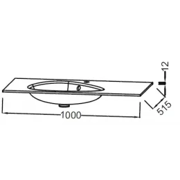 Встраиваемая сверху раковина Nouvelle Vague 100х51,5 см, матовый белый, стекло, с отв. под смеситель EB3021-DE1 Jacob Delafon