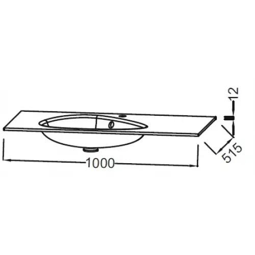 Встраиваемая сверху раковина Nouvelle Vague 100х51,5 см, матовый белый, стекло, с отв. под смеситель EB3021-DE1 Jacob Delafon