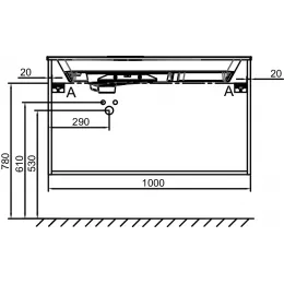 Модуль под раковину Odeon Rive Gauche 100х50,8х56,8 см, 2 ящика, белый мрамор, ручки - золото EB2524-R8-NR4 Jacob Delafon