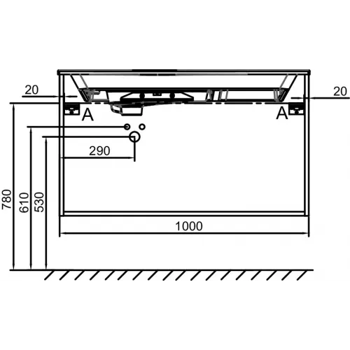 Модуль под раковину Odeon Rive Gauche 100х50,8х56,8 см, 2 ящика, белый мрамор, ручки - золото EB2524-R8-NR4 Jacob Delafon