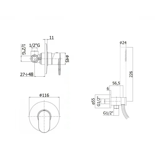 Комплект для душа Paffoni Candy KITCA010HCR