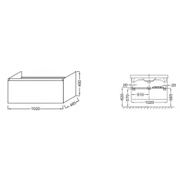 Модуль под раковину Odeon Up 102х48,5х45 см, белый блестящий EB883-N18 Jacob Delafon