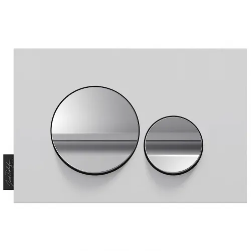 Клавиша смыва матовый белый/ хром, пластик, механическая, белая E20859-CP-MWH Jacob Delafon