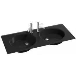 Встраиваемая сверху раковина Odeon Rive Gauche 121х51 см, матовый черный, стекло, с отв. под смеситель EB2565-DE2 Jacob Delafon