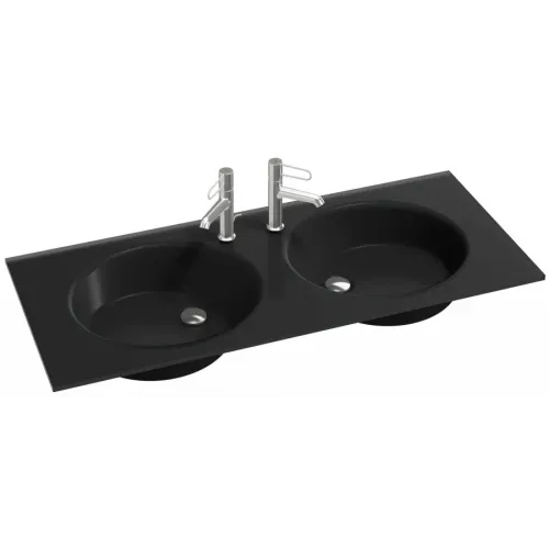 Встраиваемая сверху раковина Odeon Rive Gauche 121х51 см, матовый черный, стекло, с отв. под смеситель EB2565-DE2 Jacob Delafon