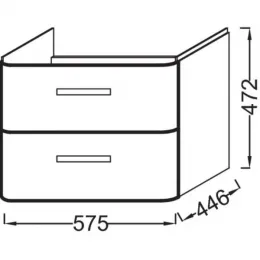 Модуль под раковину Replay 57,5х44,6х47,2 см, малиновый лак, 2 выдвижных ящика EB1045-R3 Jacob Delafon