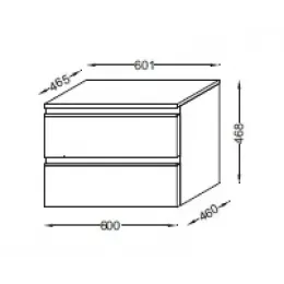 Тумба для ванной Vox 2 ящика, белый глянцевый, подвесной монтаж 60х45,6 см EB2060-RA-N18 Jacob Delafon