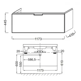Модуль под раковину Reve 120х45х46 см, светло- коричневый EB1133-G80 Jacob Delafon