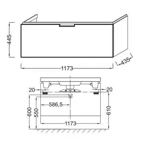 Модуль под раковину Reve 120х45х46 см, светло- коричневый EB1133-G80 Jacob Delafon