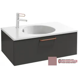 Модуль под раковину Odeon Rive Gauche 80х50,8х28,3 см, 1 ящик, медная ручка, нежно-розовый глянцевый EB2515-R7-G1B Jacob Delafon