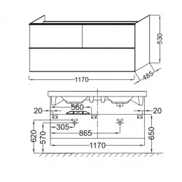 Комплект мебели для ванной Odeon Up 120 см, белая, подвесной монтаж E4730-00+EB1085-NF+EB892-N18 Jacob Delafon