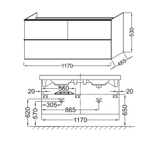 Комплект мебели для ванной Odeon Up 120 см, белая, подвесной монтаж E4730-00+EB1085-NF+EB892-N18 Jacob Delafon