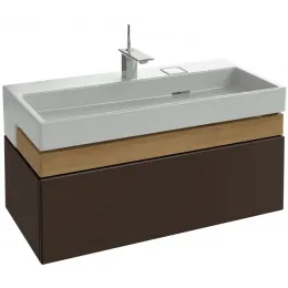 Модуль с раковиной Terrace 100 см, черное дерево, подвесной монтаж, система push-to-open EXC112-00+EB1187-N23 Jacob Delafon