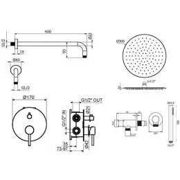 Комплект для душа Plumberia Selection IXO KITXO18BOKING