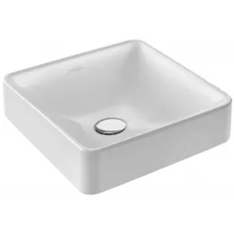 Накладная раковина Vox 40х40х13,5 см, логотип 1930, с отверстием перелива в передней части, с заглушкой, санфарфор EVG102-PT6 Jacob Delafon
