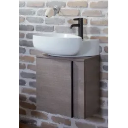 Модуль с раковиной Nouvelle Vague 45 см, фактурный дуб, правосторонняя, отверстие для смесителя, подвесной монтаж EGK112-00+EB3045D-E73 Jacob Delafon