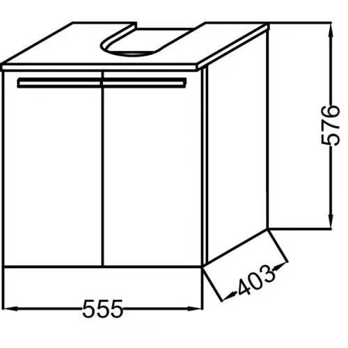 Модуль под раковину Struktura 55х40,3х57,6 см, 2 дверцы, белый EB1386-N18 Jacob Delafon