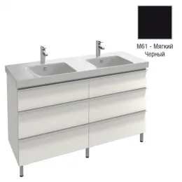 Модуль с раковиной Odeon Up 140 см, матовый черный, 6 ящиков, подвесной монтаж E4779-00+EB996-M61 Jacob Delafon