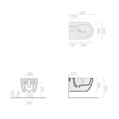 Биде подвесное Galassia DREAM 7335