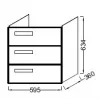 Модуль под раковину Rythmik 59,5х36х63,4 см, светло-коричневый блестящий, 3 выдвижных ящика EB1306-G80 Jacob Delafon