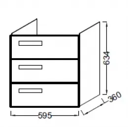 Модуль под раковину Rythmik 59,5х36х63,4 см, светло-коричневый блестящий, 3 выдвижных ящика EB1306-G80 Jacob Delafon