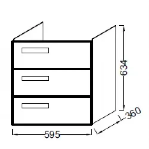 Модуль под раковину Rythmik 59,5х36х63,4 см, светло-коричневый блестящий, 3 выдвижных ящика EB1306-G80 Jacob Delafon