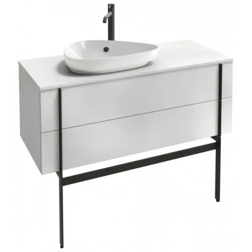 Модуль с раковиной Nouvelle Vague 100 см, белый меламин, два выдвижных ящика, с отверстием перелива, подвесной монтаж EVI102-00+EB3040-N18 Jacob Delafon