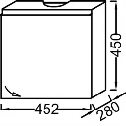Модуль под раковину Odeon Up 45,2х28х45 см, шарниры справа, 1 полка, черный глянцевый EB999D-274 Jacob Delafon