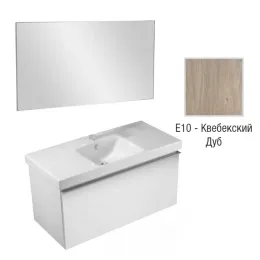 Комплект мебели для ванной Odeon Up 105 см, квебекский дуб, 1 выдвижной ящик, полотно, с бельевой корзиной, подвесной монтаж EB1084-NF+EB883-E10+E4731-00 Jacob Delafon