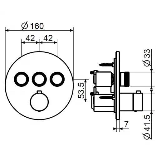 Внешняя часть встраиваемого смесителя для душа Plumberia Selection PSB1903CR