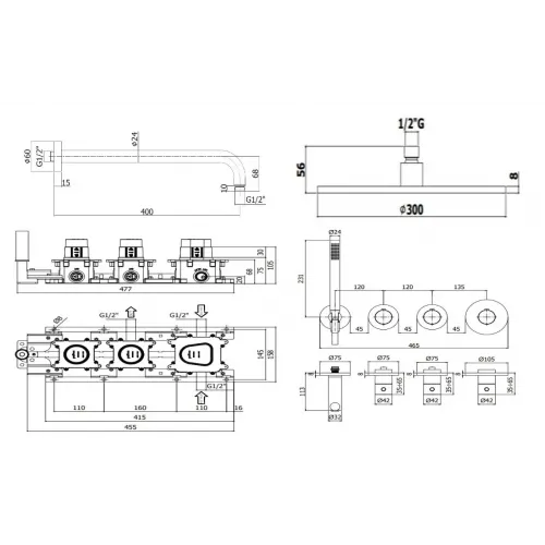Комплект для душа PAFFONI Modular Box KITMB000NOKING