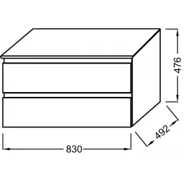 Модуль под раковину Madeleine 83х49,2х47,6 см, подсветка, чёрный матовый EB2083-J53 Jacob Delafon