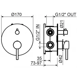 Комплект смесителя для душа Plumberia Selection KIT1901OB