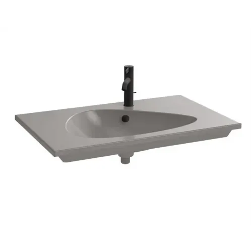 Мебельная раковина Nouvelle Vague 81х51 см, кашемир, шлифованная нижняя кромка, 1 отверстие для смесителя EXAR112-Z-MK4 Jacob Delafon