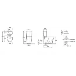 Чаша унитаза-компакта Ove универсальный выпуск 19967W-00 Jacob Delafon